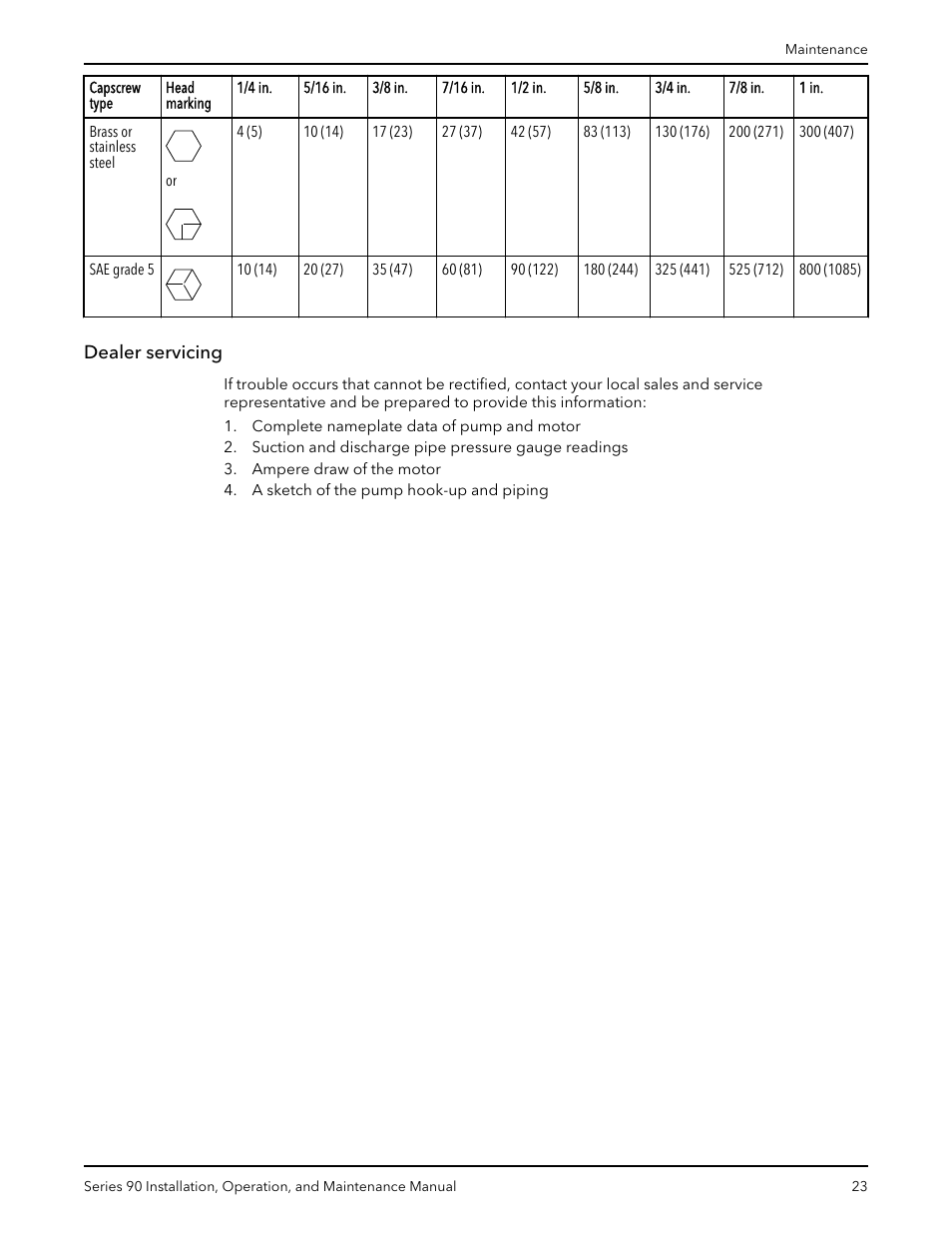 Dealer servicing | Xylem P81547D Series 90 In-Line Centrifugal Pump User Manual | Page 24 / 25