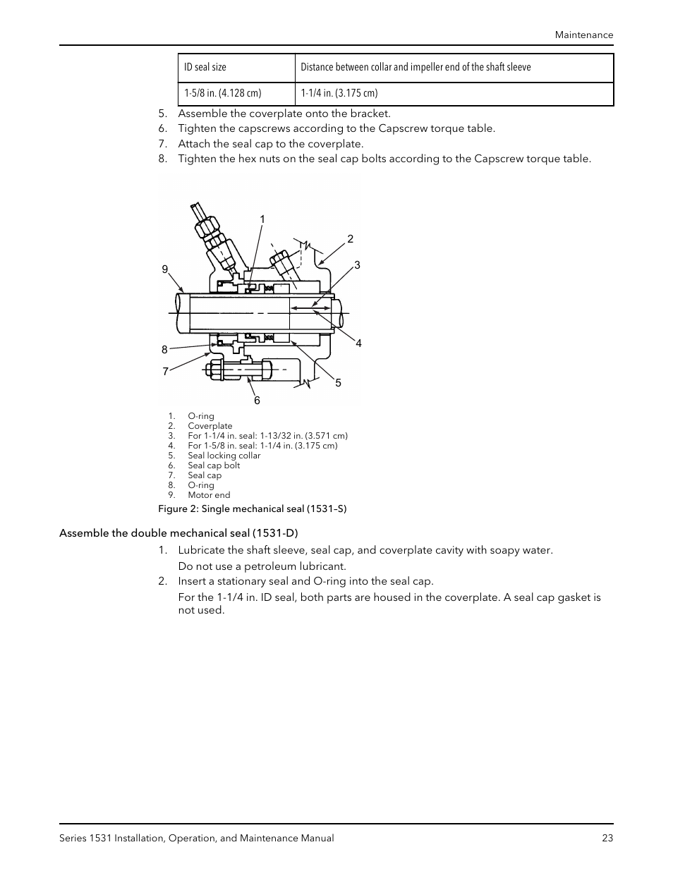 Assemble the double mechanical seal (1531-d) | Bell & Gossett P81567F Series 1531 User Manual | Page 25 / 30