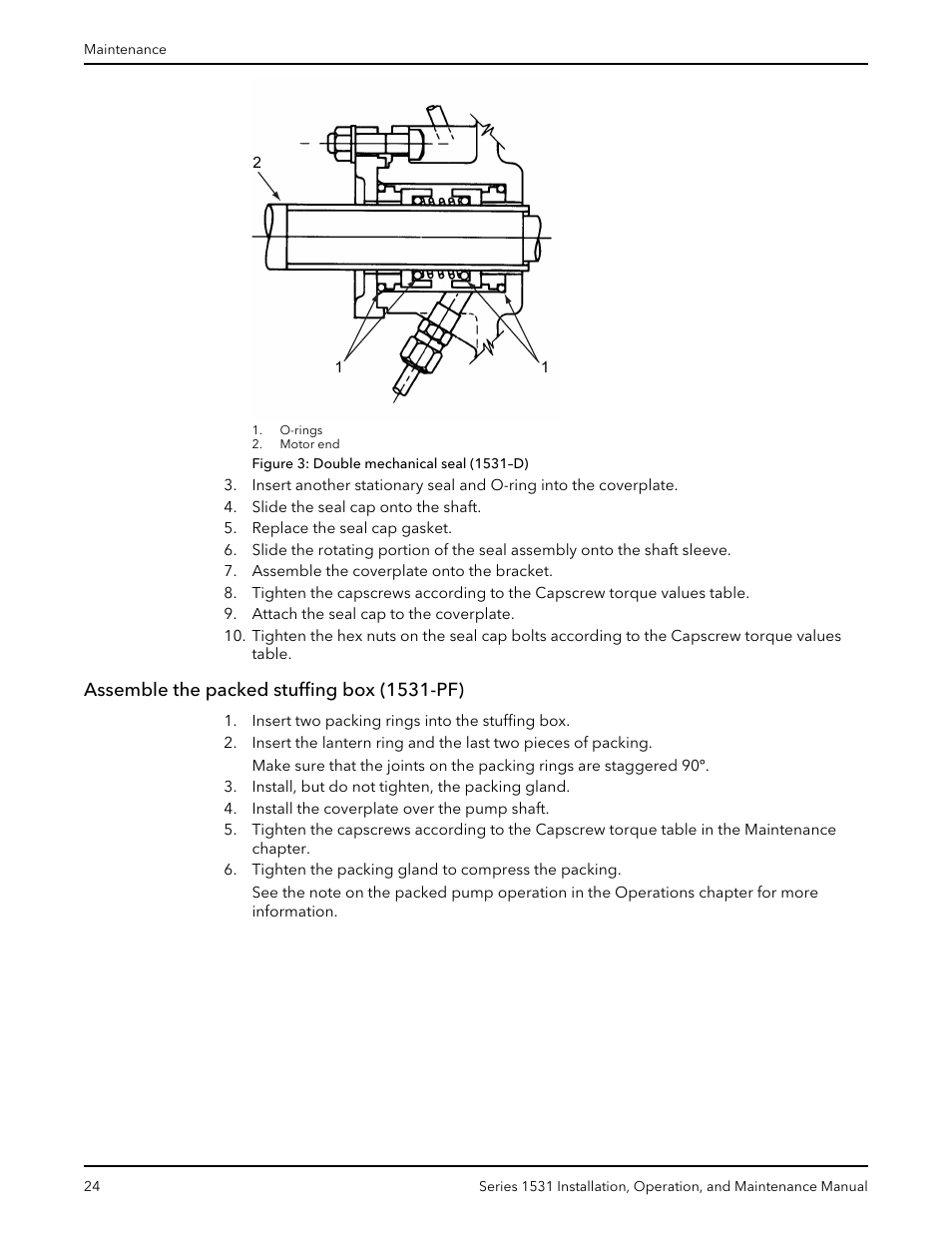 Assemble the packed stuffing box (1531-pf) | Bell & Gossett P81567F Series 1531 User Manual | Page 26 / 30
