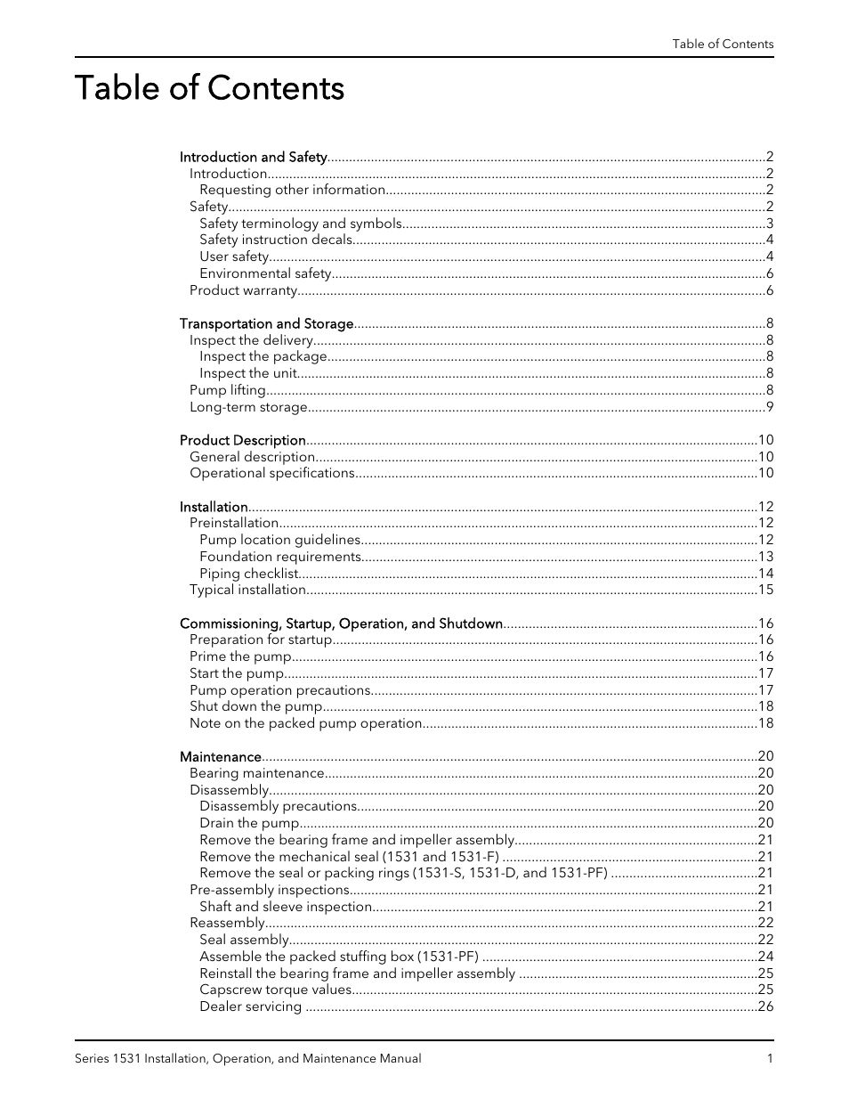 Bell & Gossett P81567F Series 1531 User Manual | Page 3 / 30