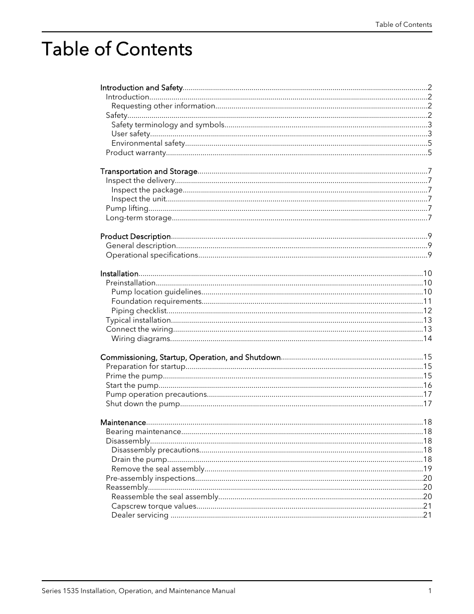 Bell & Gossett P81568D Series 1535 User Manual | Page 2 / 23