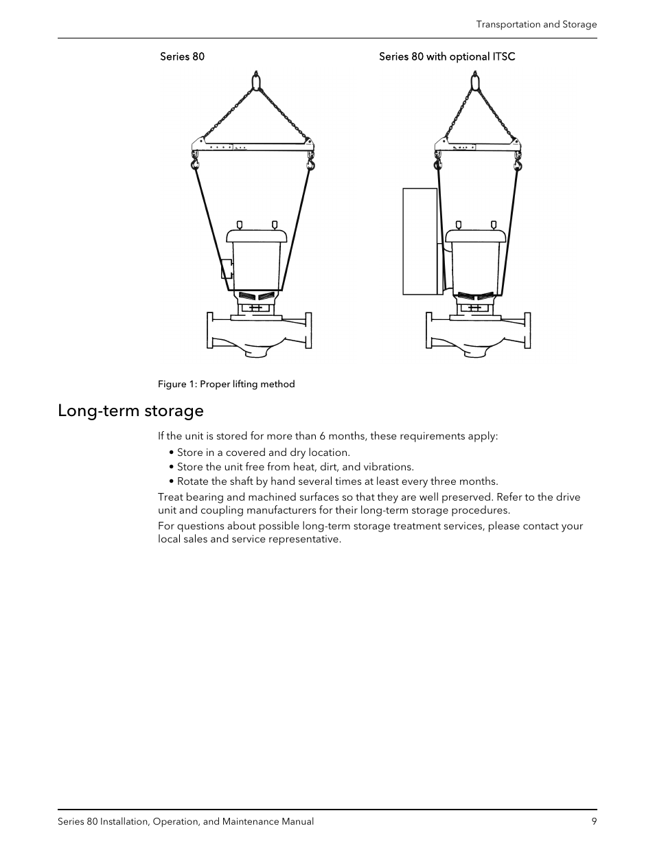 Long-term storage | Bell & Gossett P81629F Series 80 In-Line Mounted Centrifugal Pump User Manual | Page 11 / 32
