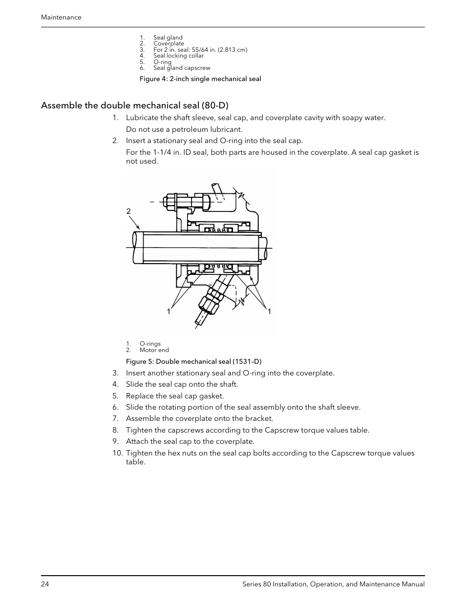 Assemble the double mechanical seal (80-d) | Bell & Gossett P81629F Series 80 In-Line Mounted Centrifugal Pump User Manual | Page 26 / 32
