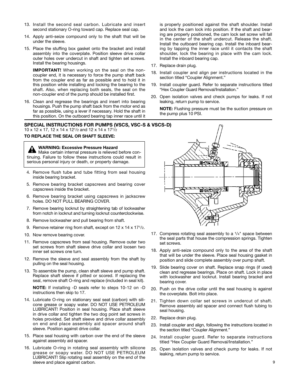 Xylem P81630E Series VSC and VSCS Base Mounted Centrifugal Pumps User Manual | Page 9 / 14