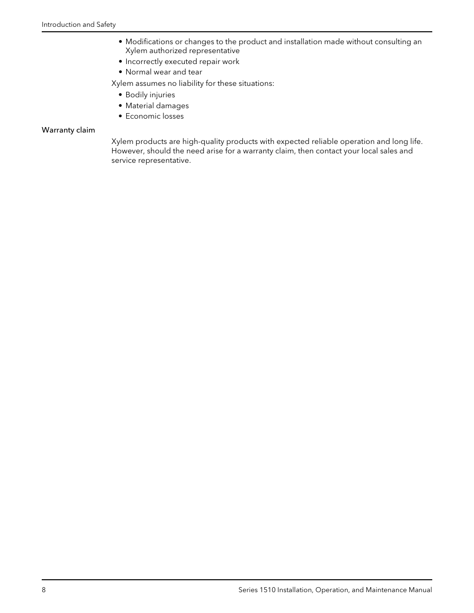 Xylem P81673H Series 1510 User Manual | Page 10 / 44