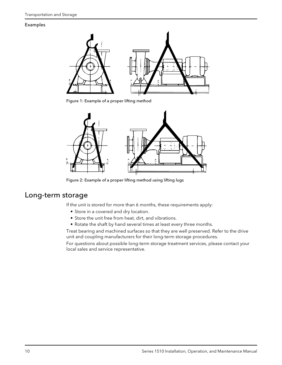 Long-term storage | Xylem P81673H Series 1510 User Manual | Page 12 / 44
