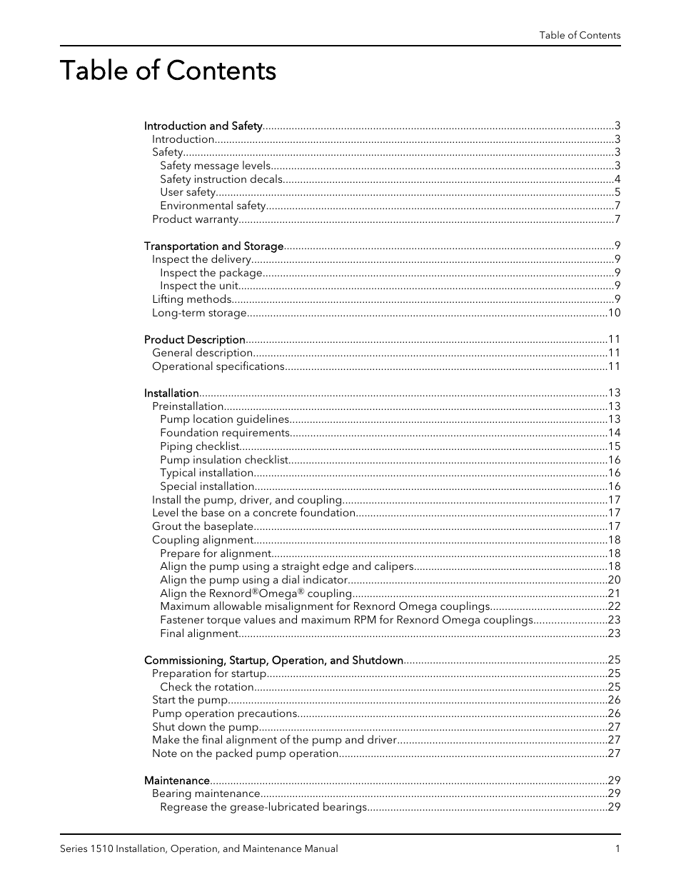 Xylem P81673H Series 1510 User Manual | Page 3 / 44