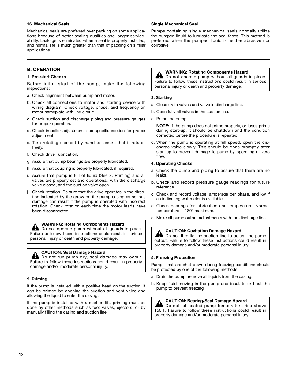 Xylem P81875F Series HSC and HSC-S Centrifugal Pump User Manual | Page 12 / 31