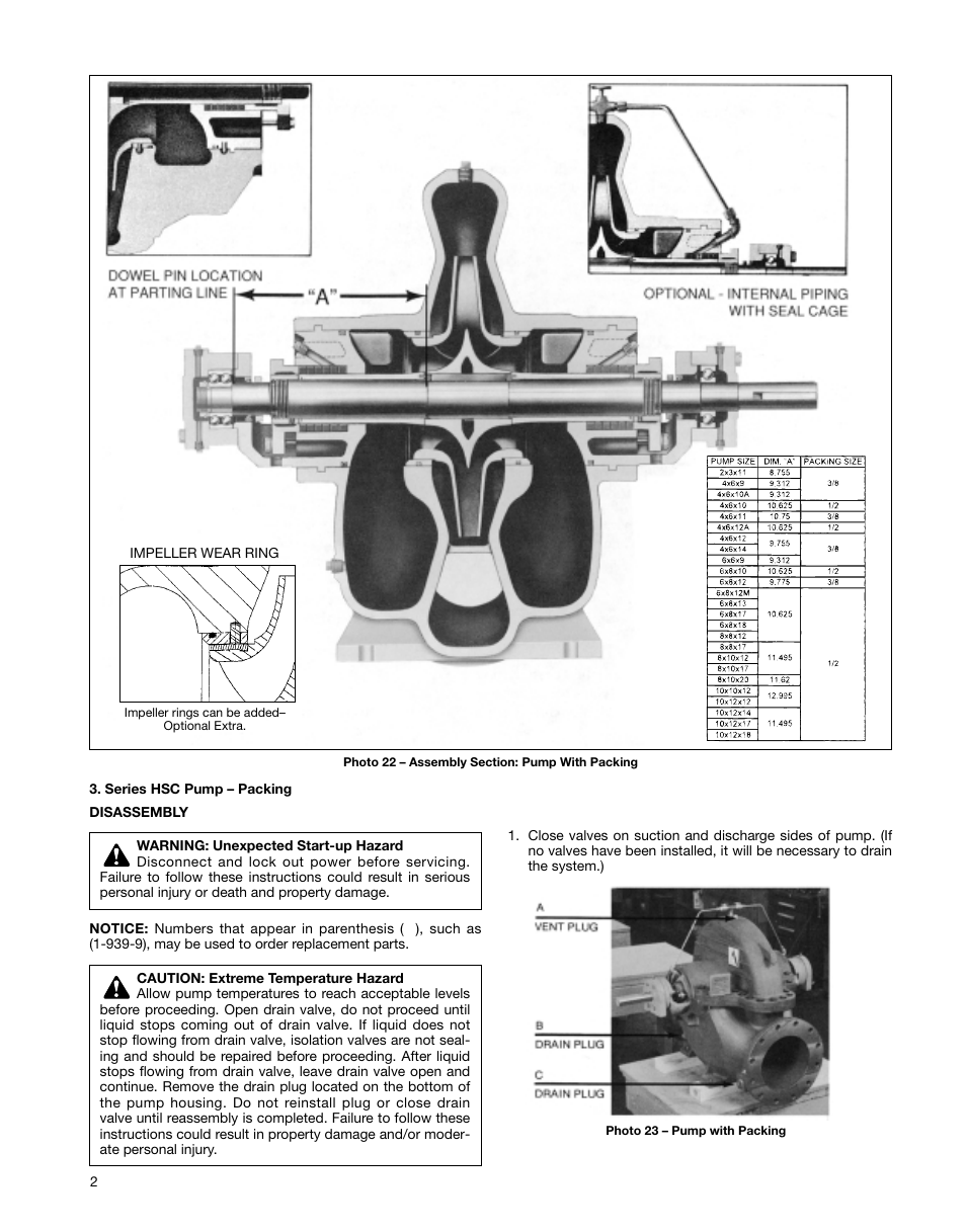 Xylem P81875F Series HSC and HSC-S Centrifugal Pump User Manual | Page 26 / 31