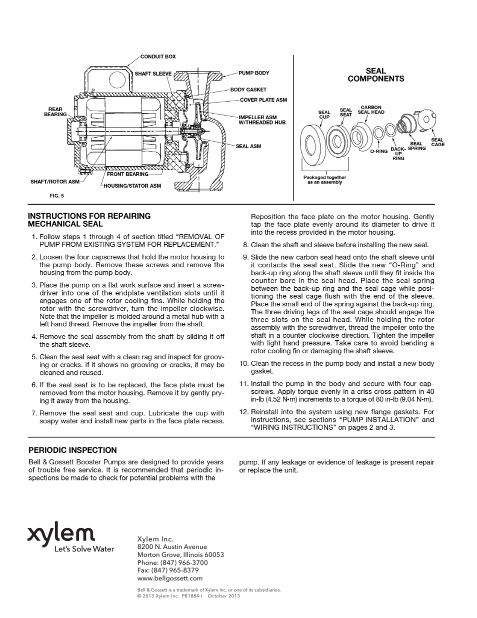 Xylem P81884 RevI Series PL Booster Pumps User Manual | Page 4 / 4