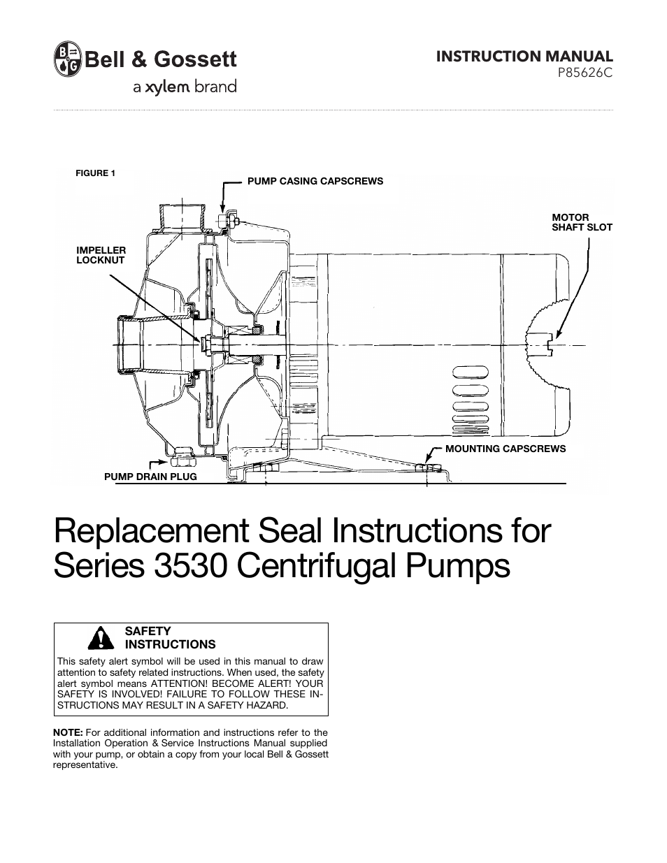 Bell & Gossett P85626C Series 3530 User Manual | 2 pages