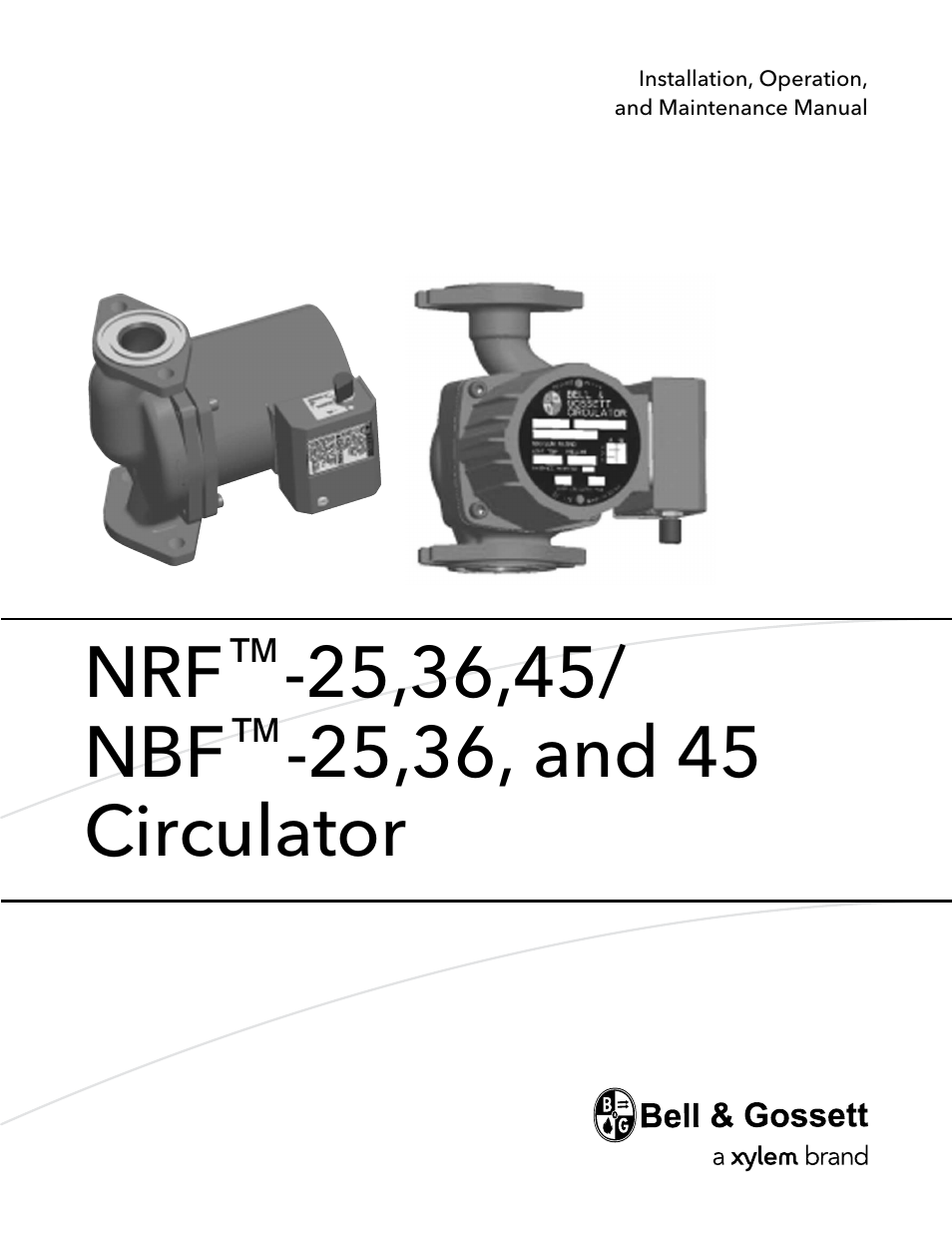 Bell & Gossett P86203F NBF 45 Circulator User Manual | 20 pages