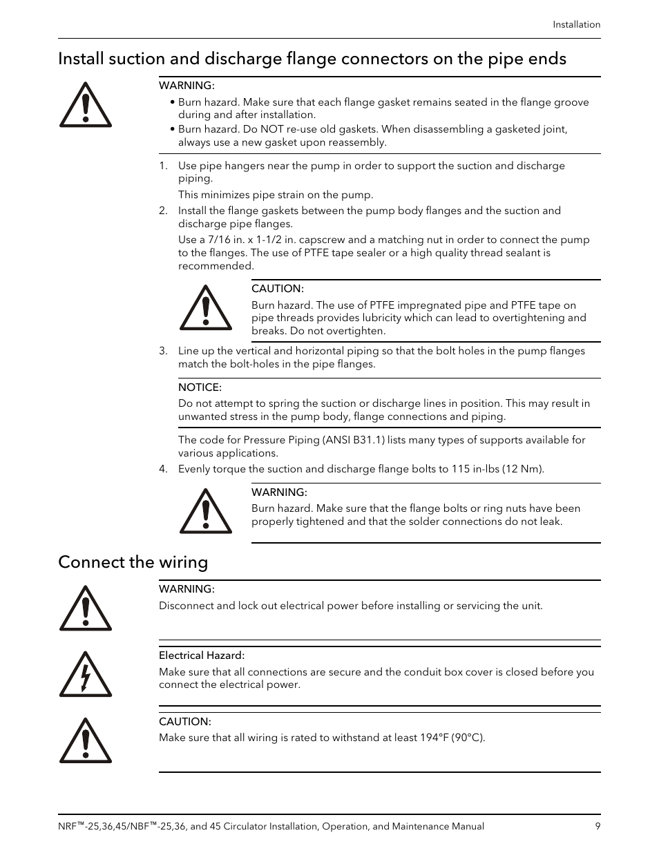 Connect the wiring | Bell & Gossett P86203F NBF 45 Circulator User Manual | Page 11 / 20