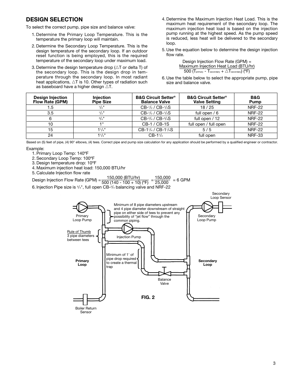 Design selection | Bell & Gossett P86272B VS Variable Speed Pump Control User Manual | Page 3 / 12