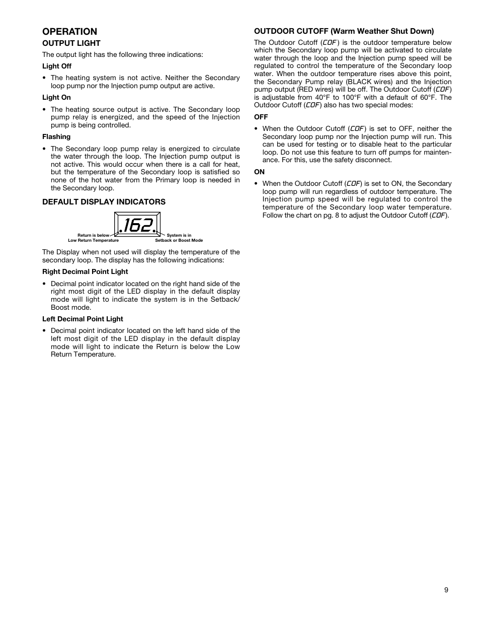 Operation | Bell & Gossett P86272B VS Variable Speed Pump Control User Manual | Page 9 / 12