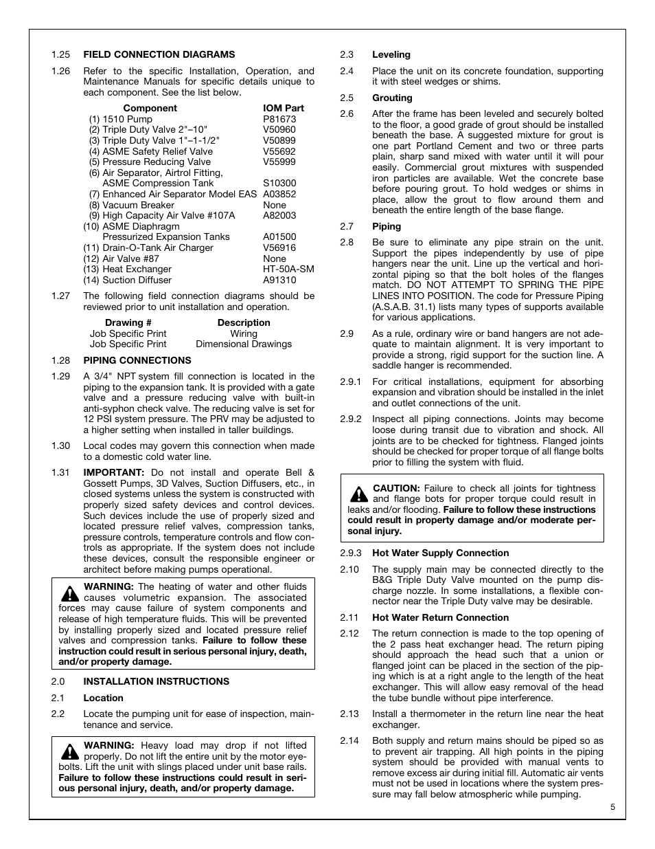 Bell & Gossett S11574C Heat Transfer Package with Air Separation User Manual | Page 5 / 8
