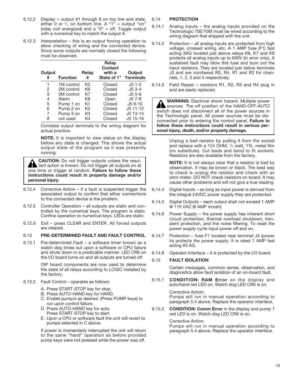 Bell & Gossett 70M Multiple Pump & Control Pressure Booster Systems User Manual | Page 19 / 28