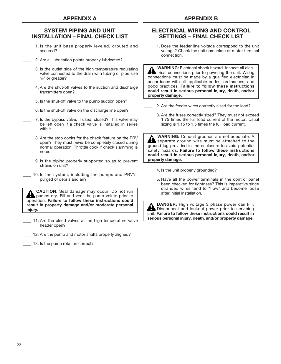 Bell & Gossett 70M Multiple Pump & Control Pressure Booster Systems User Manual | Page 22 / 28