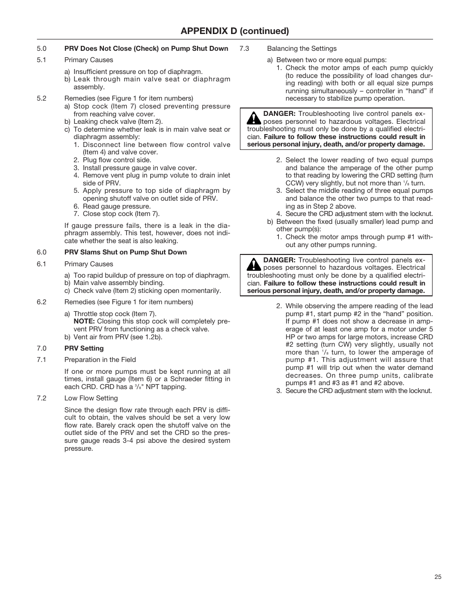 Appendix d (continued) | Bell & Gossett 70M Multiple Pump & Control Pressure Booster Systems User Manual | Page 25 / 28