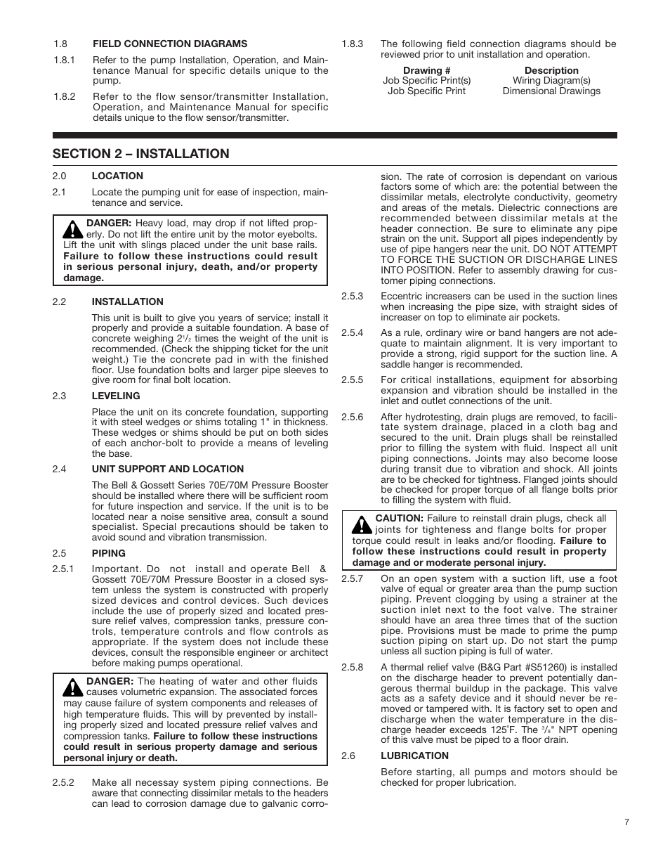 Bell & Gossett 70M Multiple Pump & Control Pressure Booster Systems User Manual | Page 7 / 28