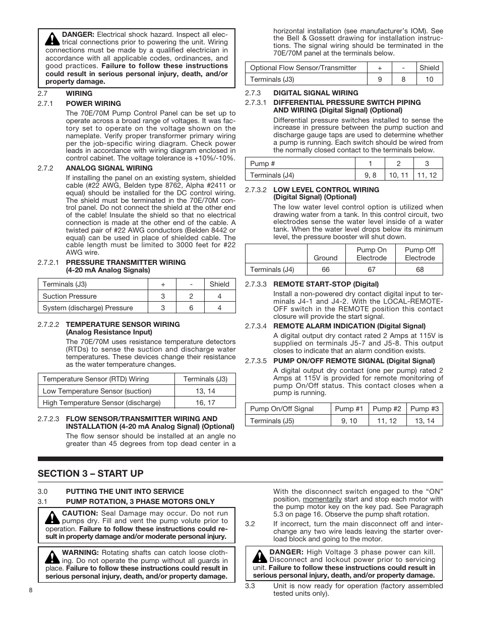 Bell & Gossett 70M Multiple Pump & Control Pressure Booster Systems User Manual | Page 8 / 28