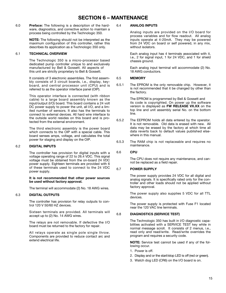 Bell & Gossett S12596B Technologic 350 Pump Controller User Manual | Page 15 / 24