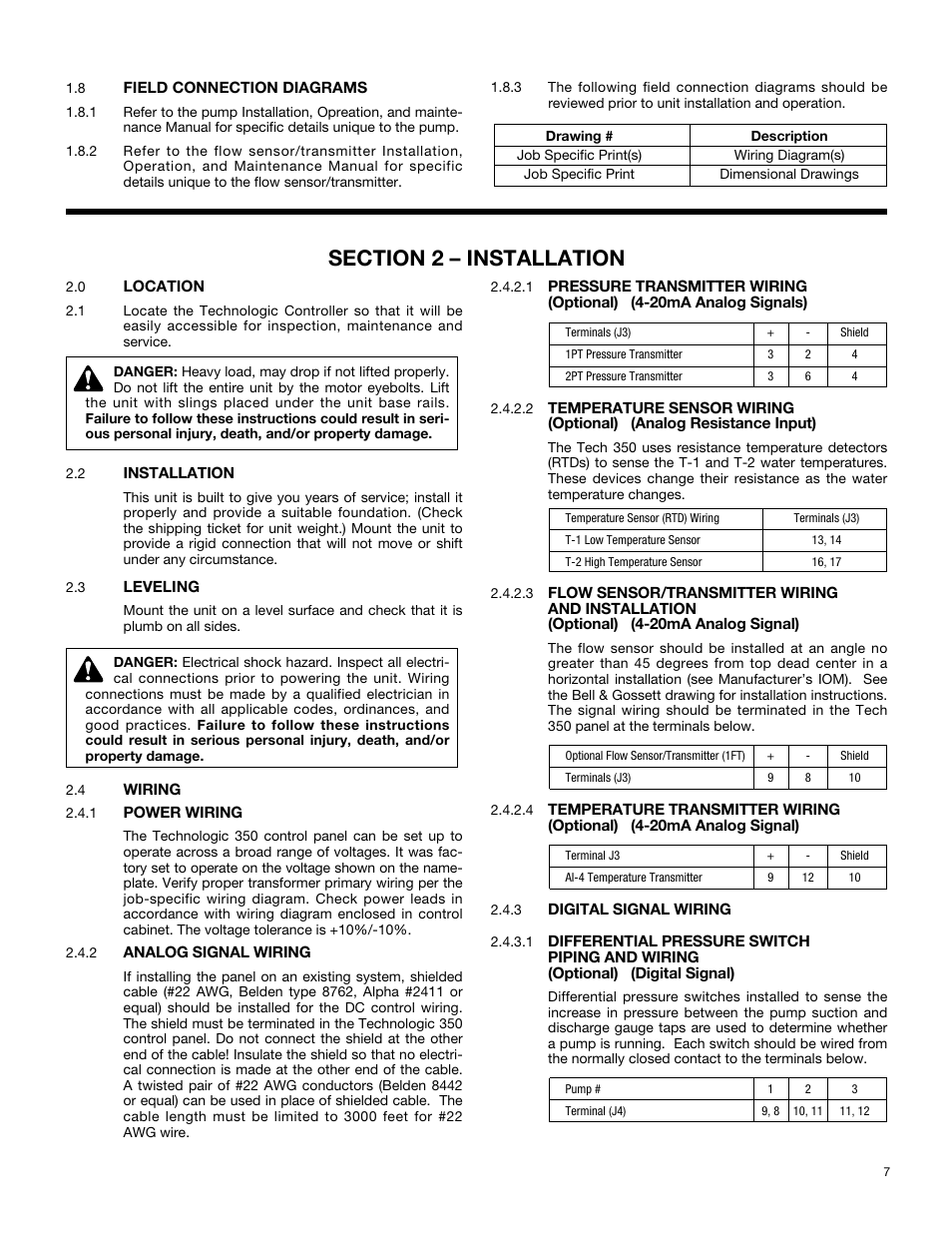 Bell & Gossett S12596B Technologic 350 Pump Controller User Manual | Page 7 / 24