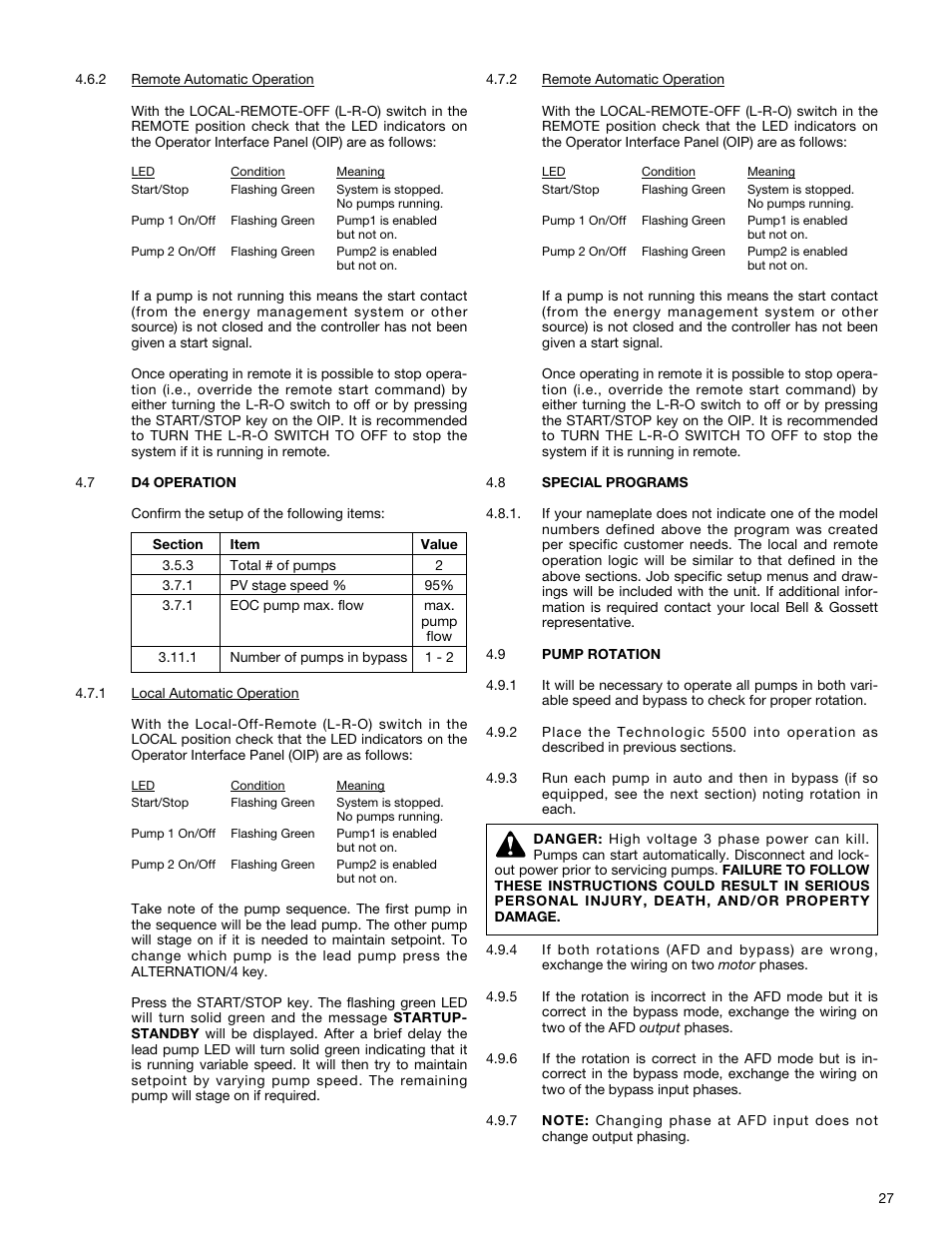 Bell & Gossett S13641B Technologic 5500 Series Pump Controller User Manual | Page 27 / 38
