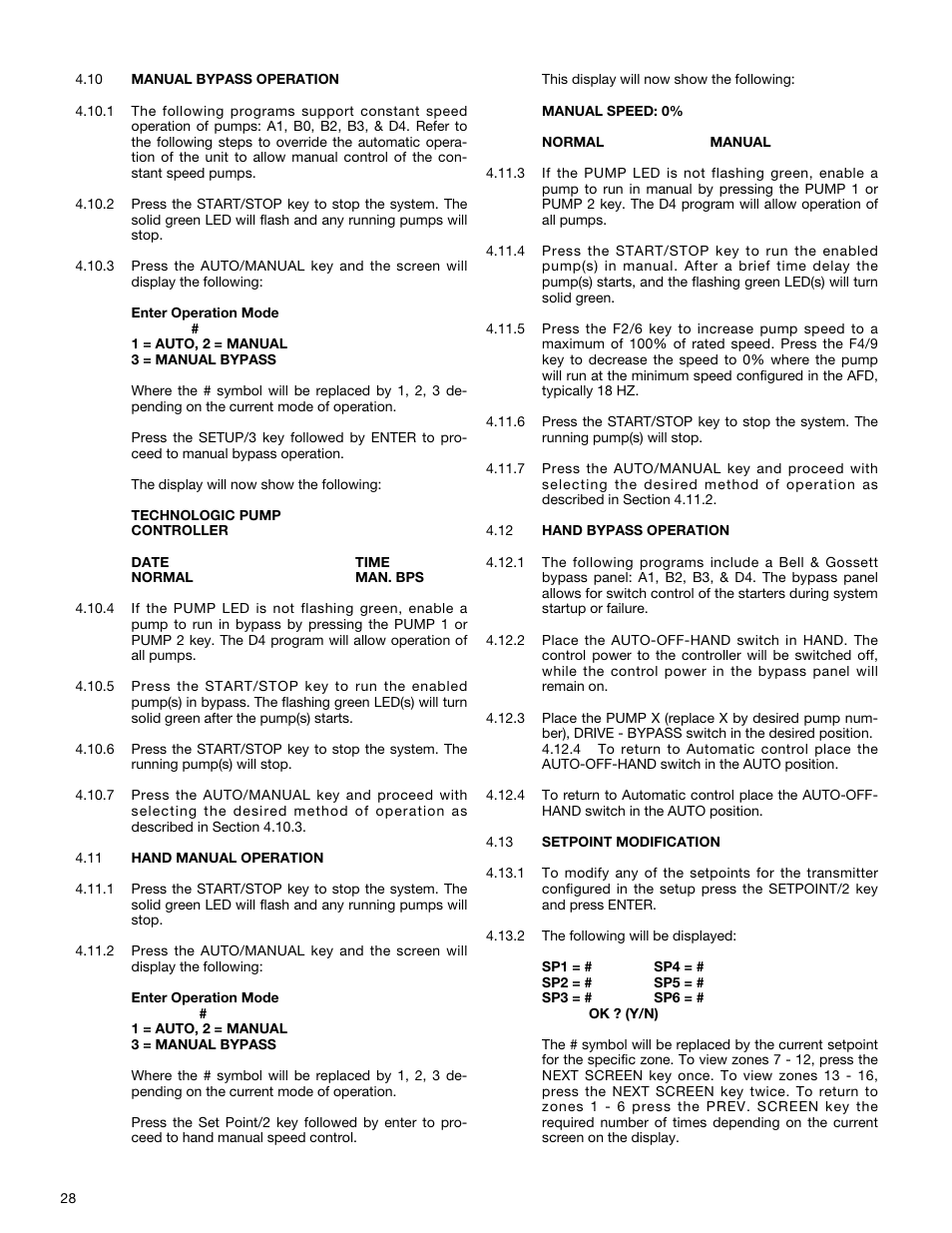 Bell & Gossett S13641B Technologic 5500 Series Pump Controller User Manual | Page 28 / 38