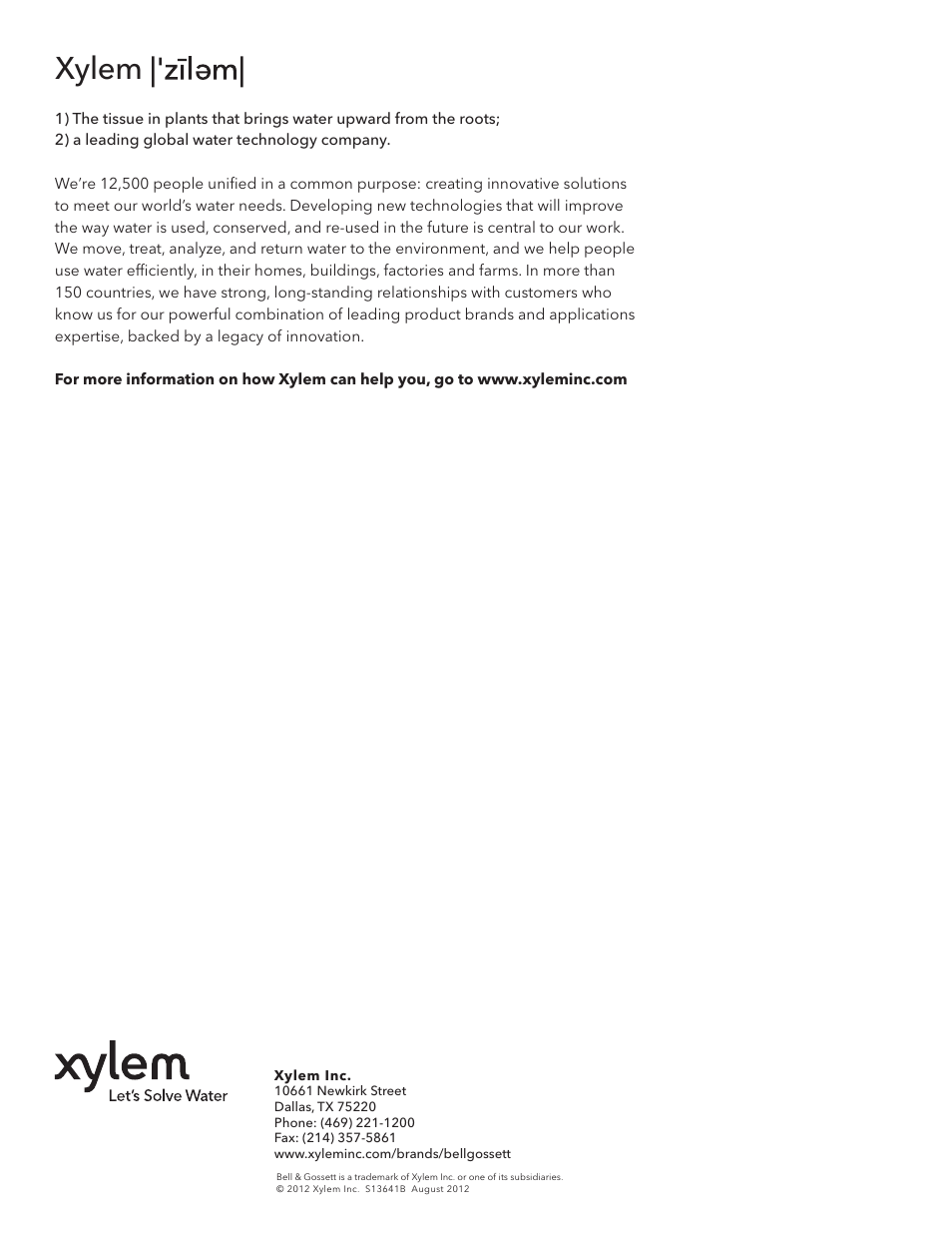Xylem | Bell & Gossett S13641B Technologic 5500 Series Pump Controller User Manual | Page 38 / 38