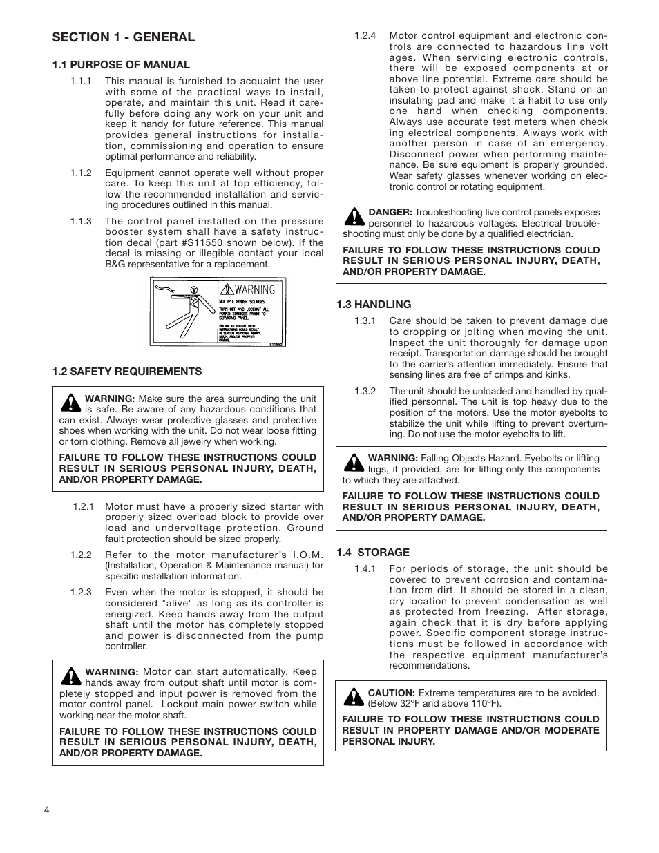 Bell & Gossett S14141B 70X Multiple Pump Pressure Booster Systems User Manual | Page 4 / 12