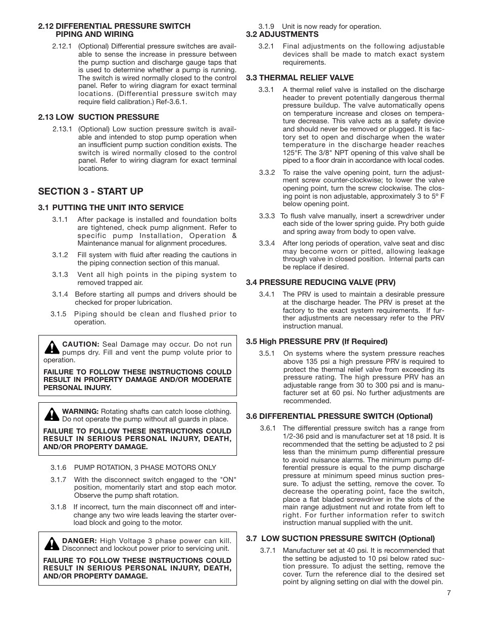 Bell & Gossett S14141B 70X Multiple Pump Pressure Booster Systems User Manual | Page 7 / 12