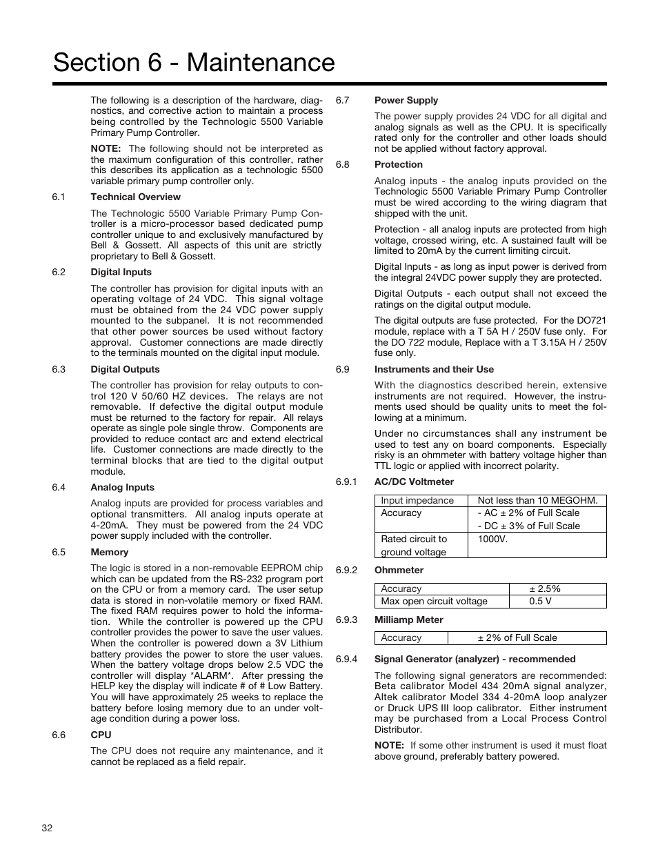 Bell & Gossett S14334B Technologic 5500 Series Variable Primary Pump and Valve Controller User Manual | Page 32 / 54