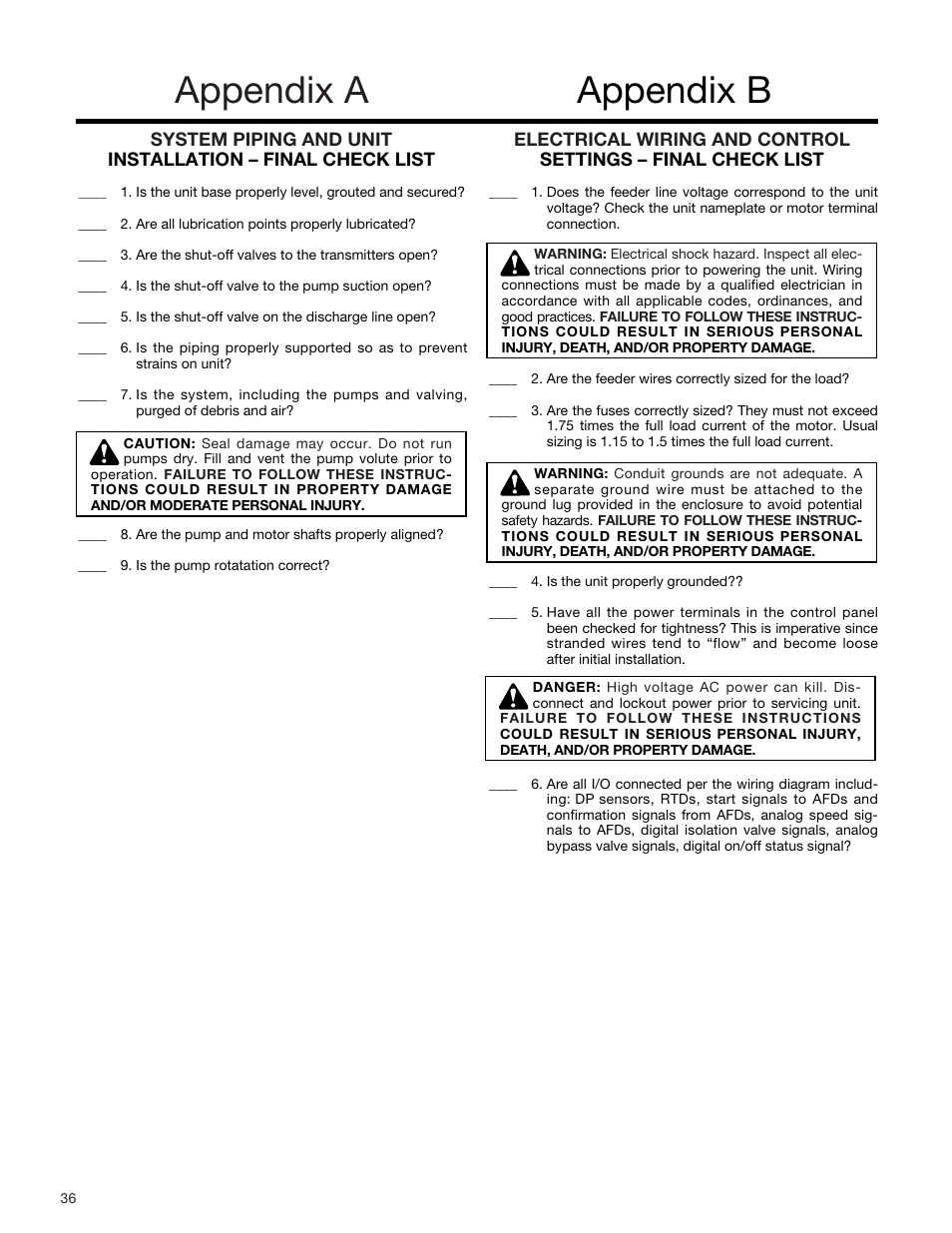 Appendix a appendix b | Bell & Gossett S14334B Technologic 5500 Series Variable Primary Pump and Valve Controller User Manual | Page 36 / 54