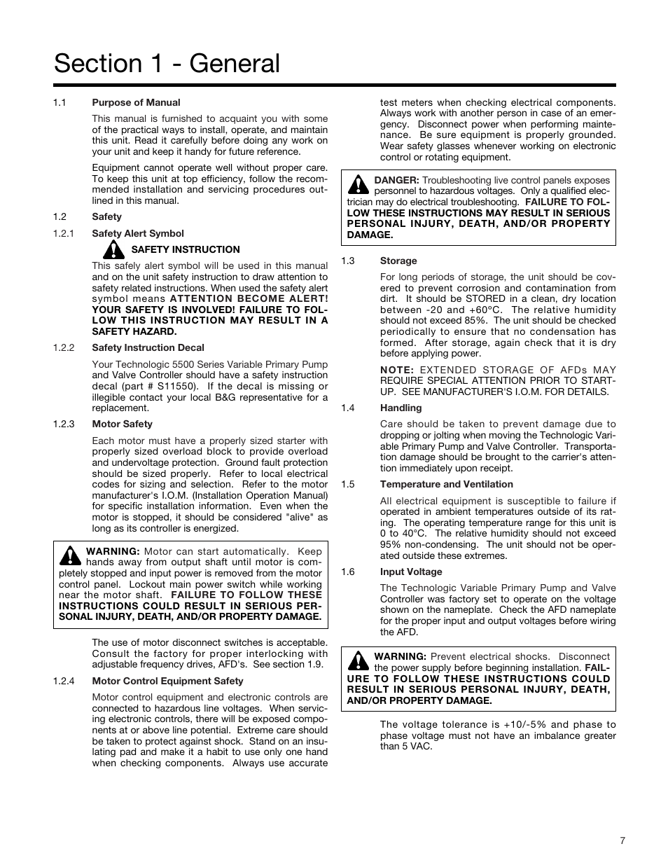 Bell & Gossett S14334B Technologic 5500 Series Variable Primary Pump and Valve Controller User Manual | Page 7 / 54