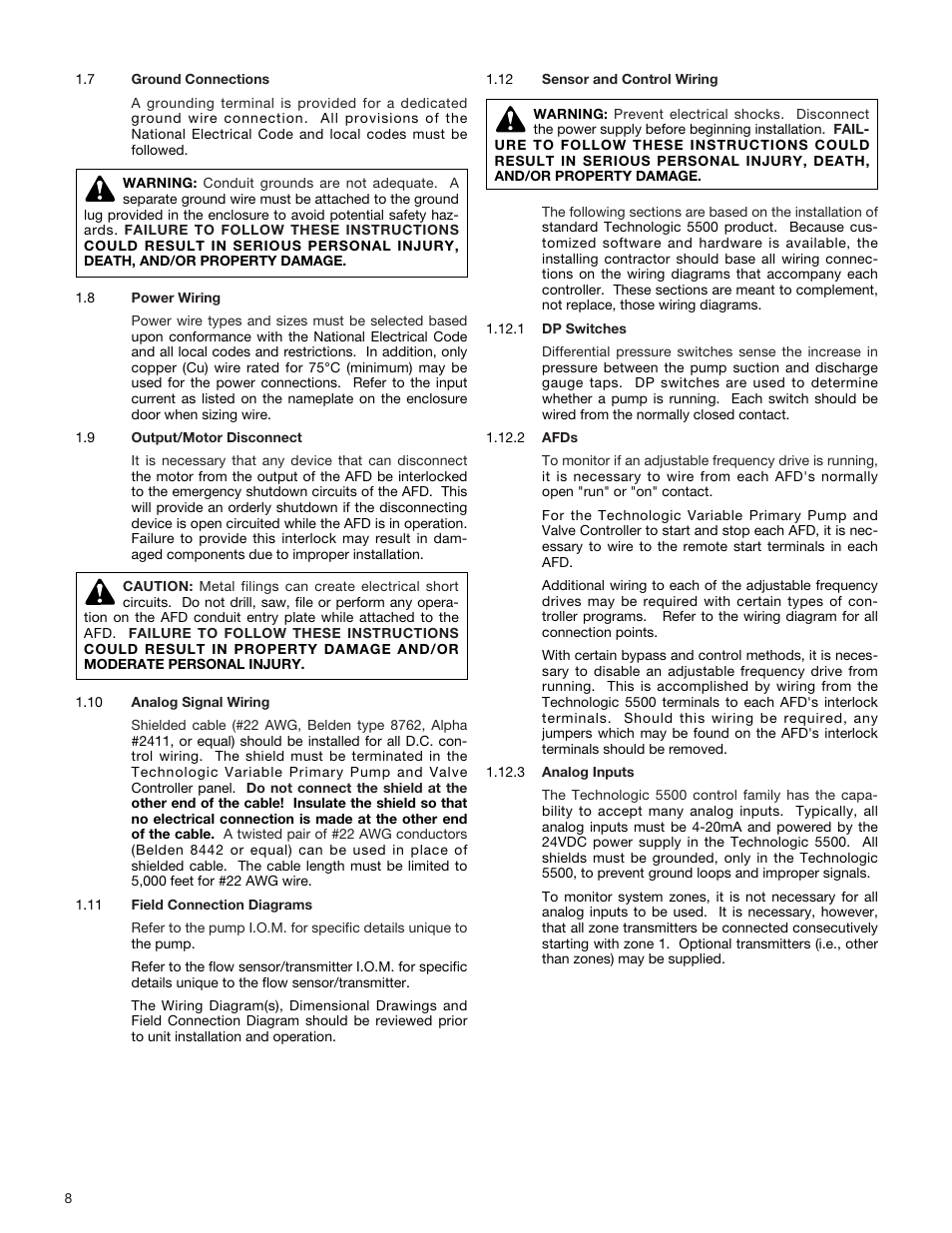 Bell & Gossett S14334B Technologic 5500 Series Variable Primary Pump and Valve Controller User Manual | Page 8 / 54