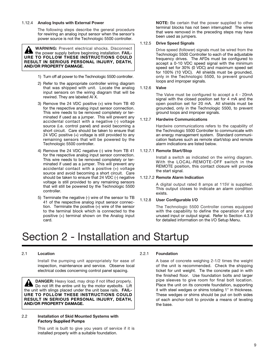 Bell & Gossett S14334B Technologic 5500 Series Variable Primary Pump and Valve Controller User Manual | Page 9 / 54