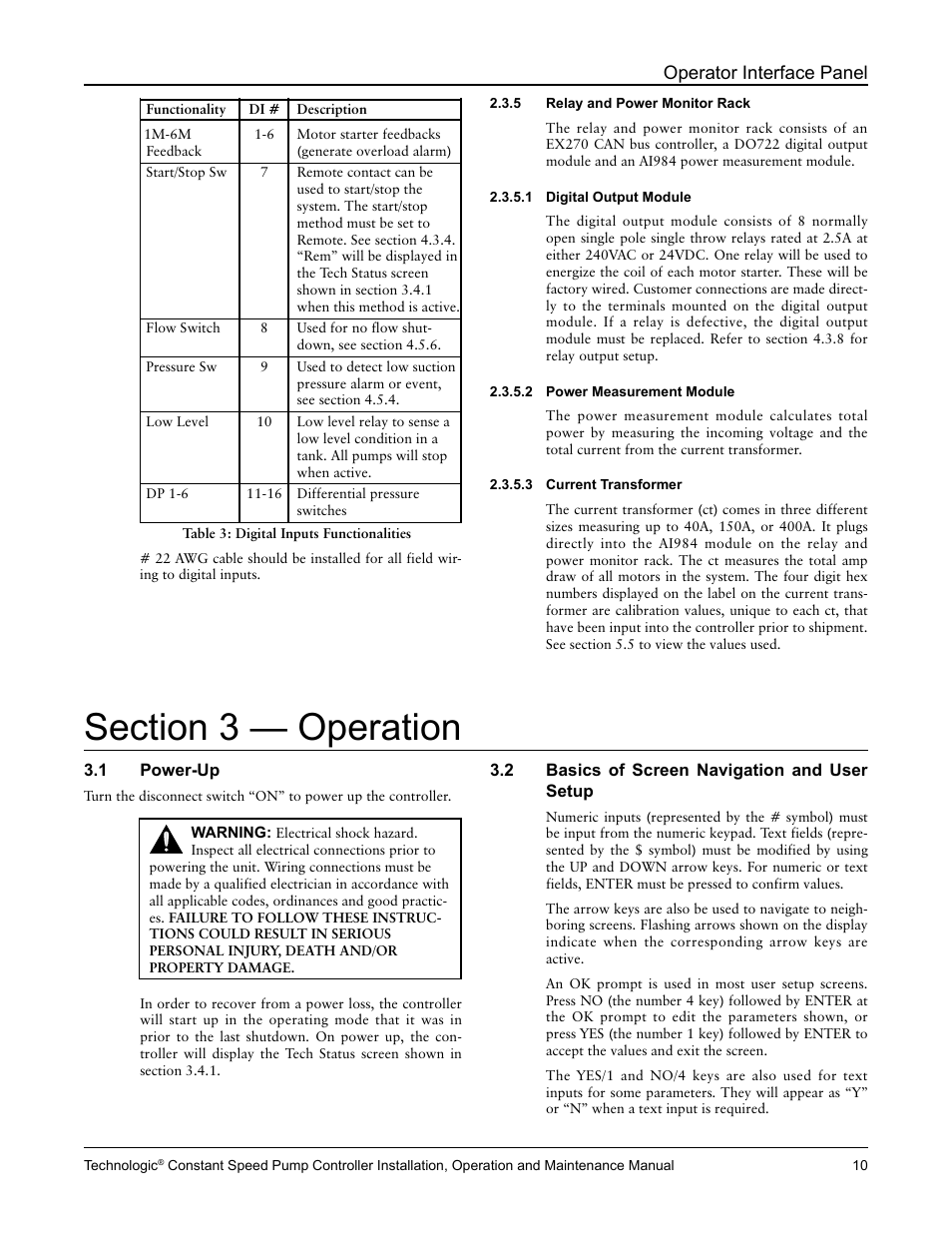 Operator interface panel | Bell & Gossett S14367B Technologic Constant Speed Pump Controller User Manual | Page 10 / 44