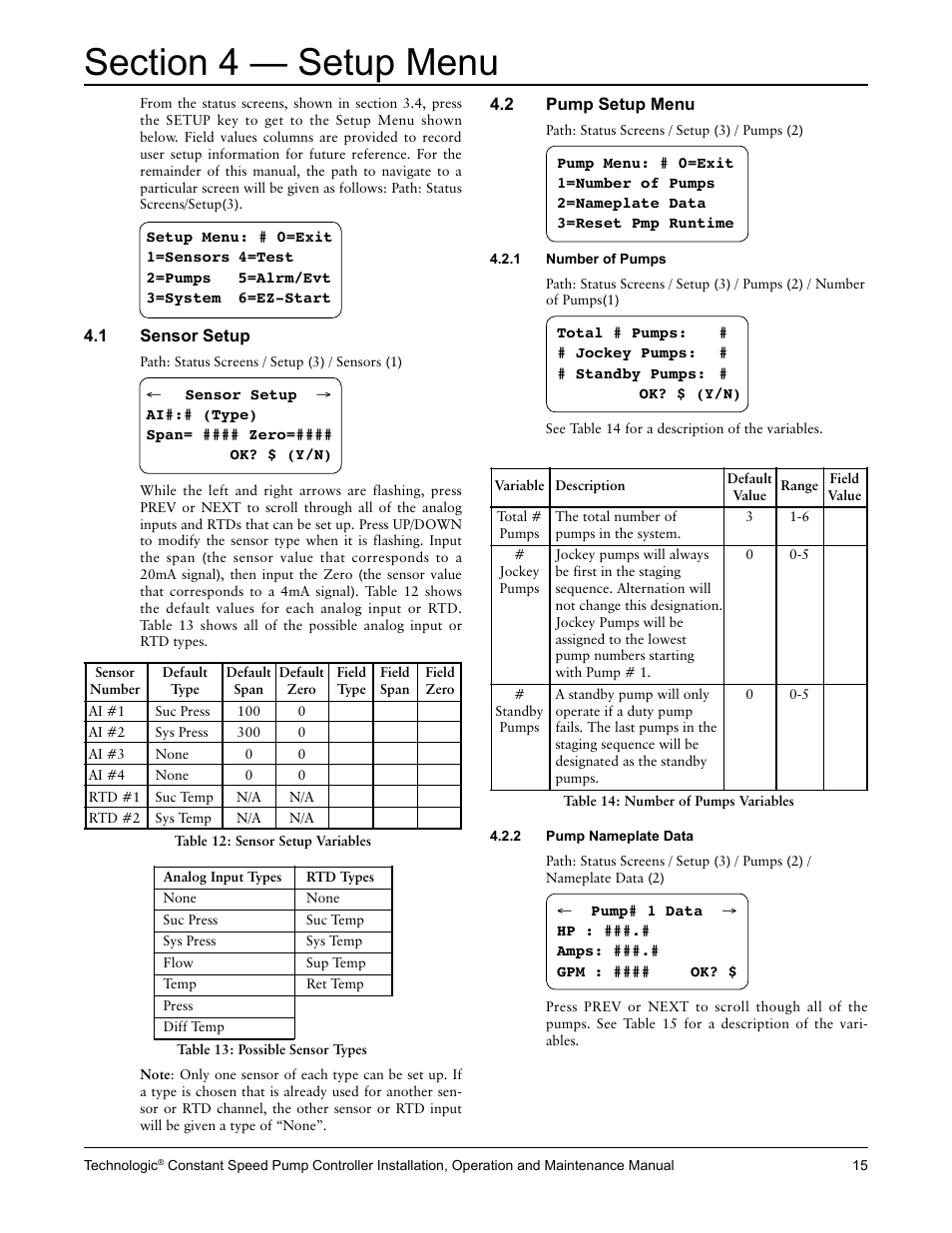 Bell & Gossett S14367B Technologic Constant Speed Pump Controller User Manual | Page 15 / 44
