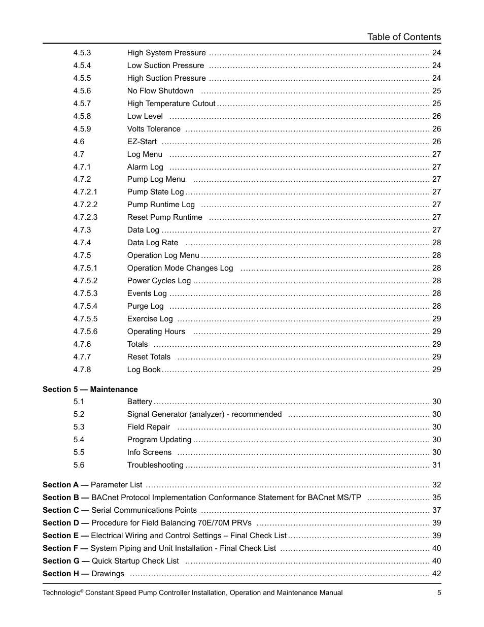 Bell & Gossett S14367B Technologic Constant Speed Pump Controller User Manual | Page 5 / 44