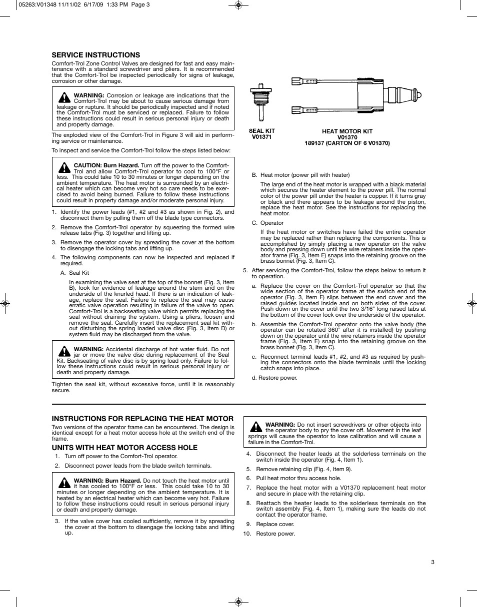 Bell & Gossett V01348H Comfort Trol Zone Control Valve User Manual | Page 3 / 4