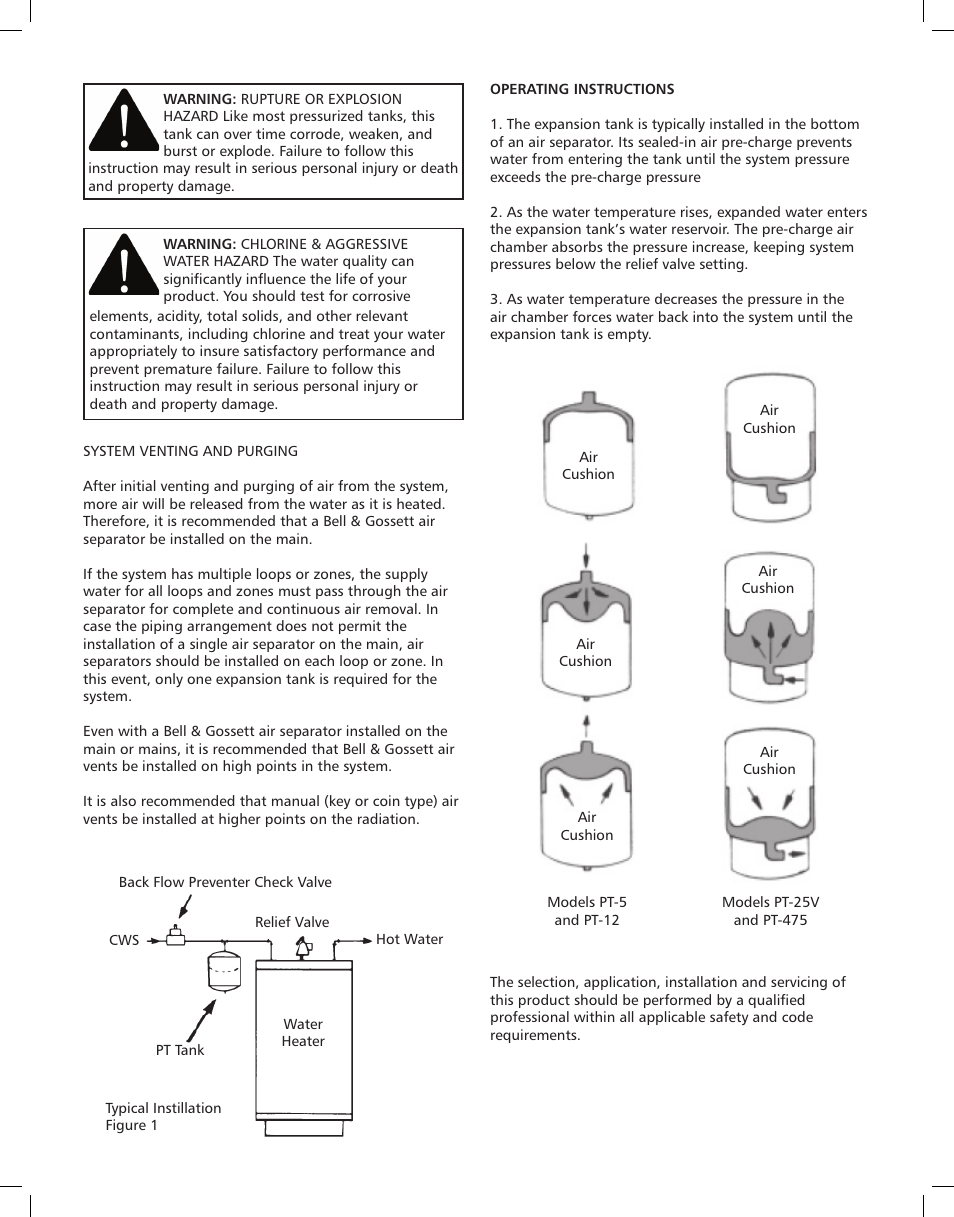Bell & Gossett V1000001B PT Diaphragm Non-Code Expansion Tanks User Manual | Page 3 / 4