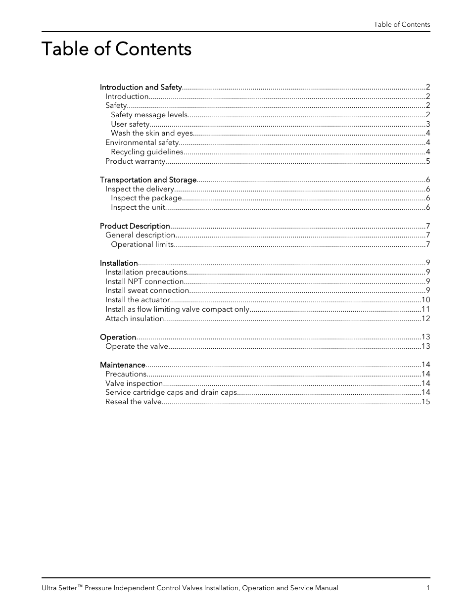 Bell & Gossett V1000520 Ultra Setter Pressure Independent Control Valves User Manual | Page 3 / 20