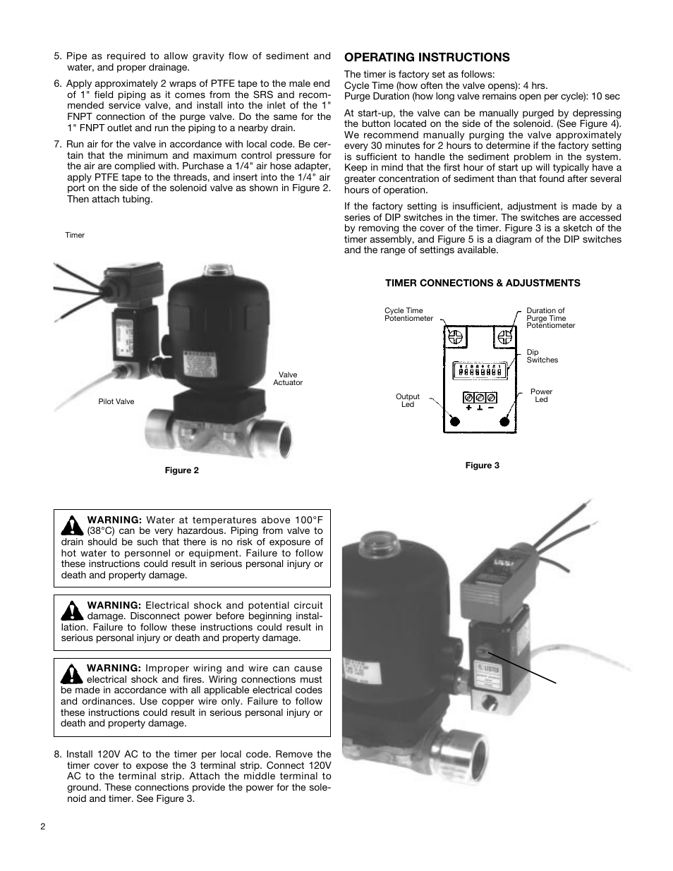 Operating instructions | Bell & Gossett V57050B SRS Pneumatic Purge Valve User Manual | Page 2 / 4