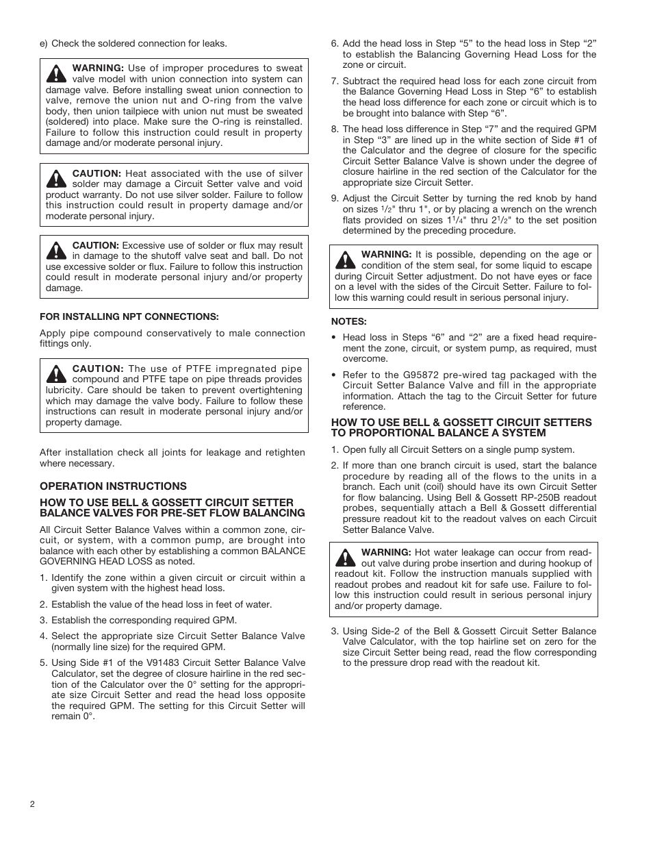 Bell & Gossett V58045B Circuit Setter Plus MC User Manual | Page 2 / 4