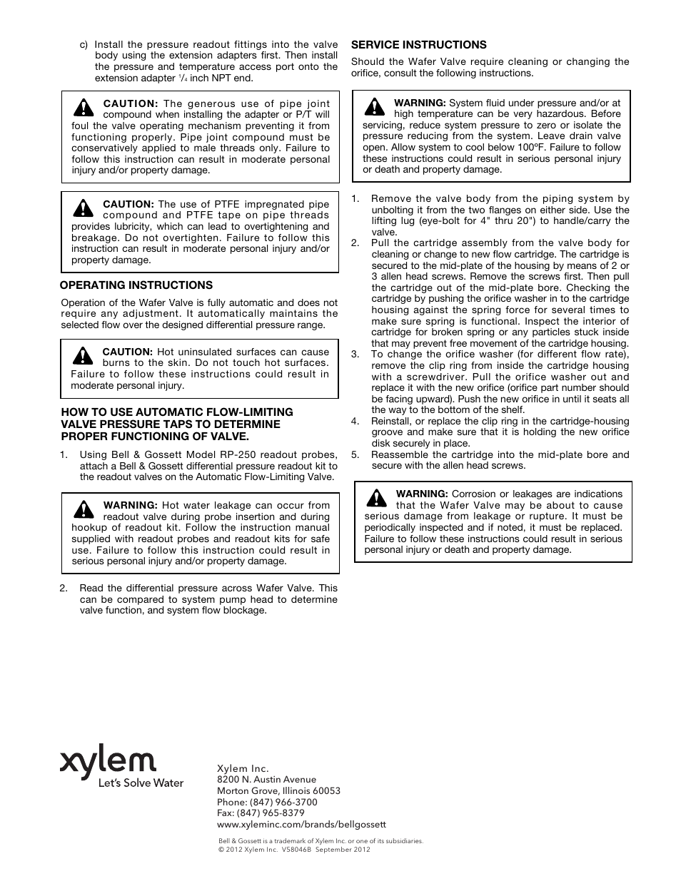 Bell & Gossett V58046B Wafer Valve Automatic Flow-Limiting Valve User Manual | Page 2 / 2