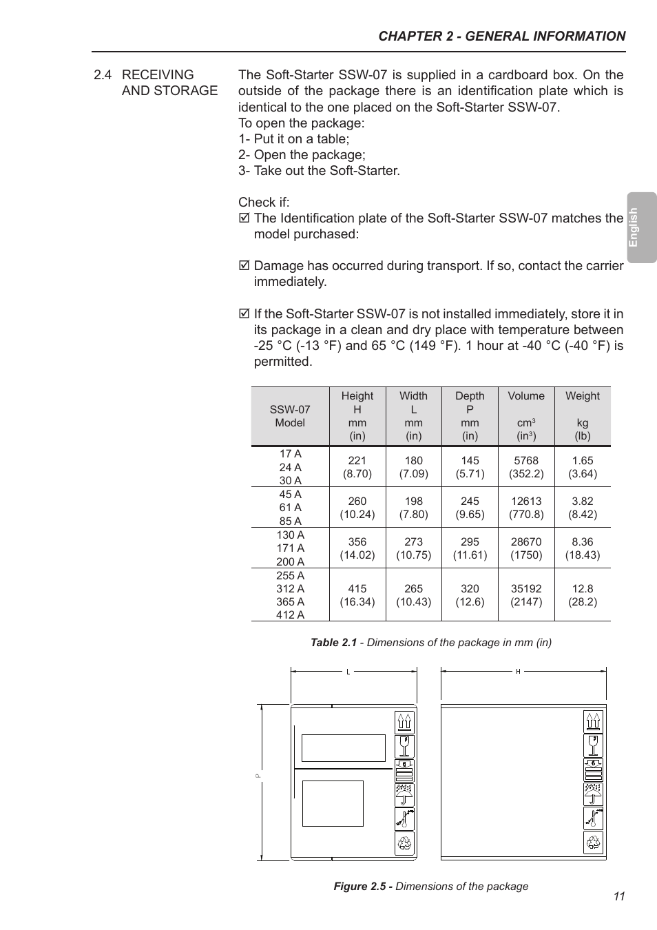 4 receiving and storage | Xylem SSW-07 Soft-Starter User Manual | Page 12 / 161