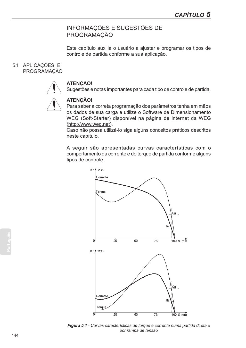 Informações e sugestões de programação, 1 aplicações e programação | Xylem SSW-07 Soft-Starter User Manual | Page 144 / 161