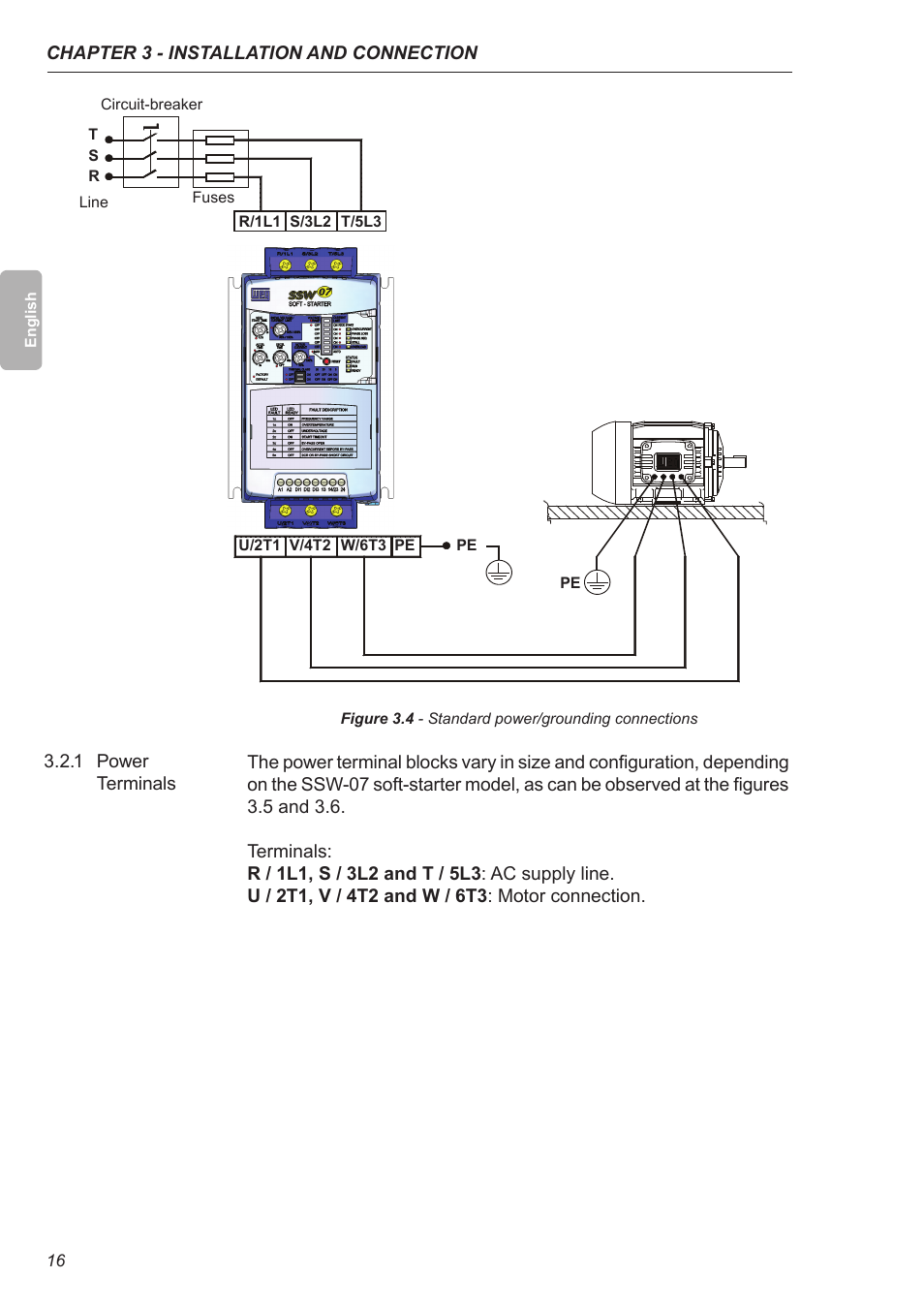 1 power terminals | Xylem SSW-07 Soft-Starter User Manual | Page 17 / 161