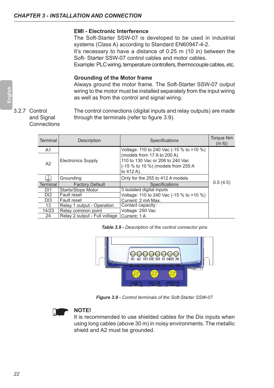 7 control and signal connections | Xylem SSW-07 Soft-Starter User Manual | Page 23 / 161